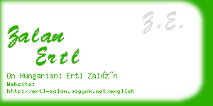 zalan ertl business card